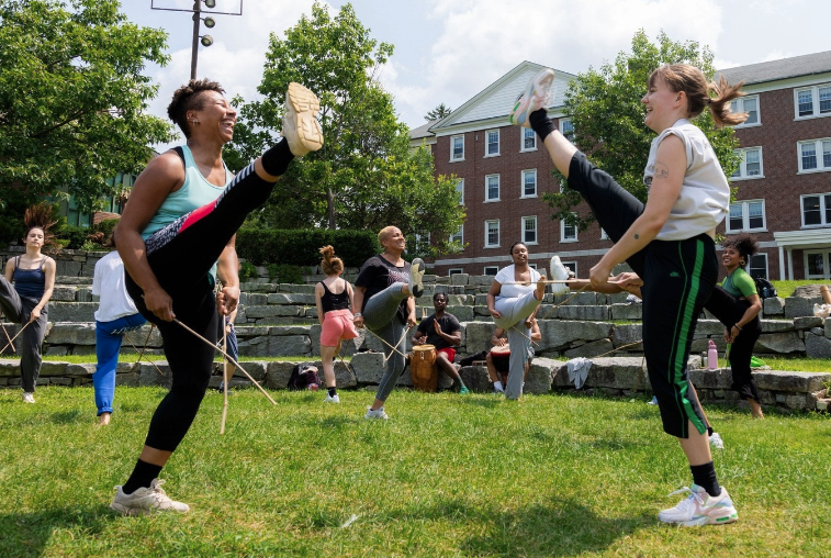 Community dance in a park in Maine